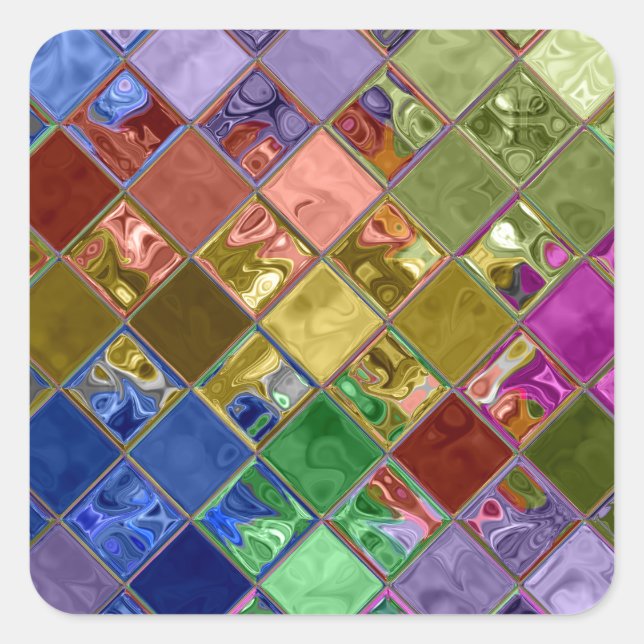 Sparkle Tiles Mosaic Art Square Sticker (Front)