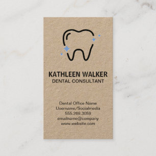 Sparkle Tooth Logo Dental Tools Business Card