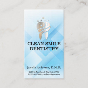 Sparkle Tooth Logo   Dentist Business Card