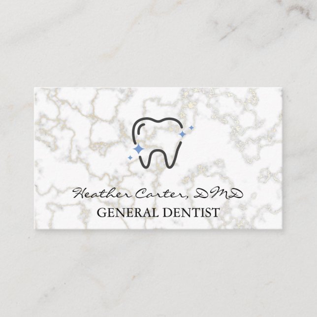 Sparkle Tooth | Marble Business Card (Front)