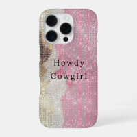 Sparkle Western Pink Cream Gold Cowgirl Cowhide