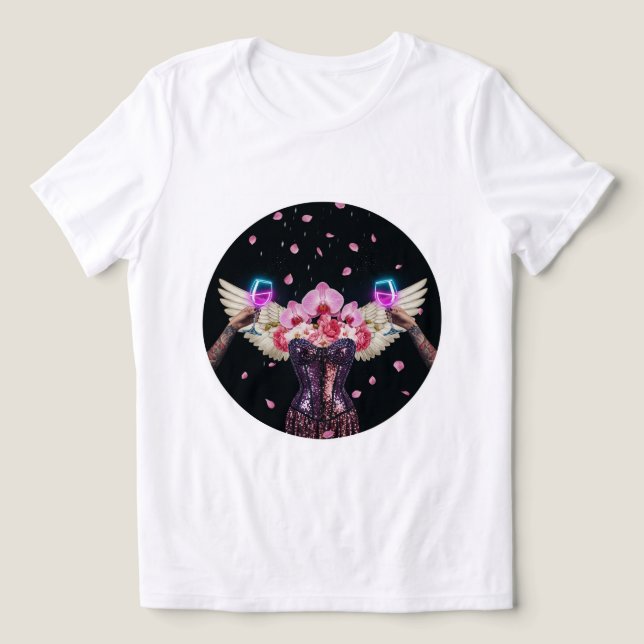 Sparkle Wings & Wine Tee ✨🥂 (Design Front)