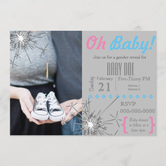 Sparkler Gender Reveal Invitation