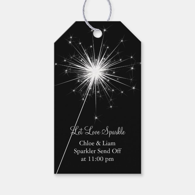 Sparkler Gift Tag - black (Front)