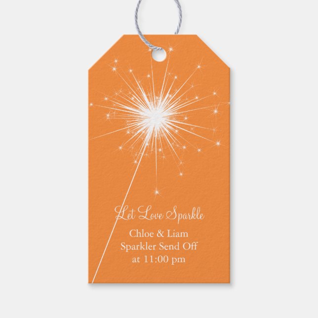 Sparkler Gift Tag - orange (Front)