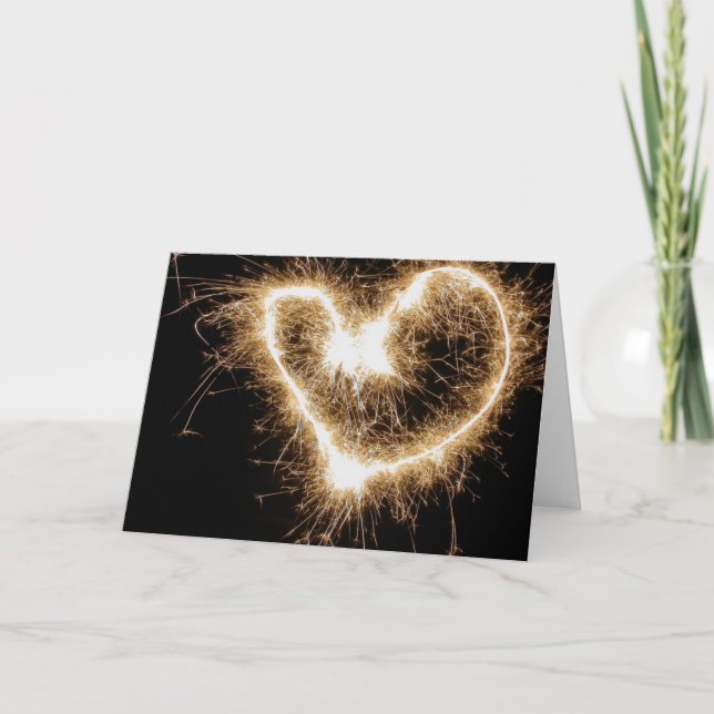 Sparkler heart holiday card (Front)