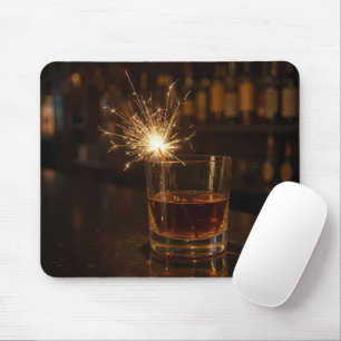Sparkler In a Glass Of Whiskey Mouse Pad