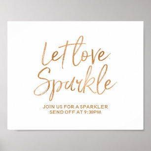 Sparkler Send Off 8x10 Rose Gold Wedding Sign