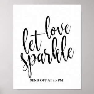 Sparkler Send Off Black and White 8x10 Sign