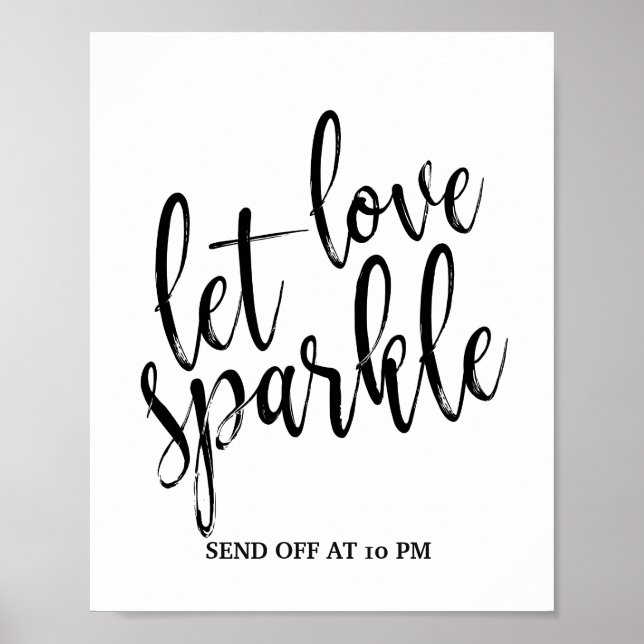 Sparkler Send Off Black and White 8x10 Sign (Front)