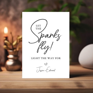 Sparkler Send Off Let The Sparks Fly Black White