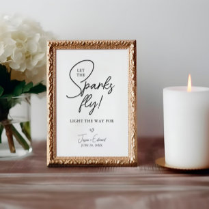 Sparkler Send Off Let The Sparks Fly Black White