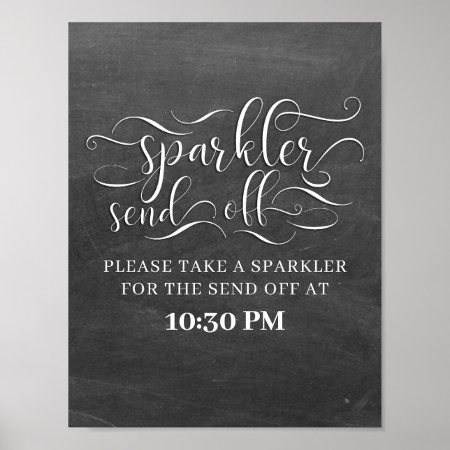 Sparkler Send Off Time Wedding Sign (Front)