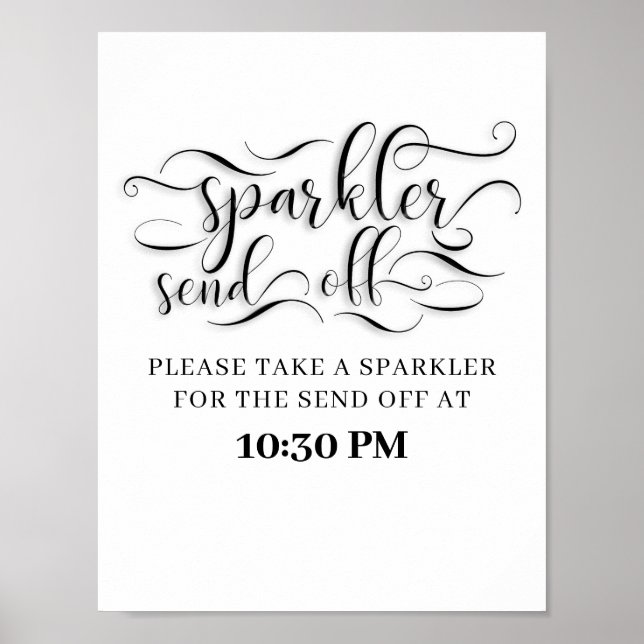 Sparkler Send Off Time Wedding Sign (Front)