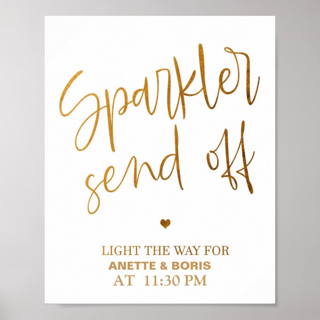 Sparkler send off wedding sign 8x10 poster (Front)