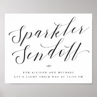Sparkler Sendoff Elegant Calligraphy Wedding Sign