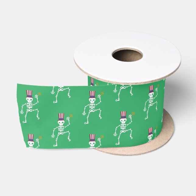 Sparkler Skeleton  Satin Ribbon (Spool)