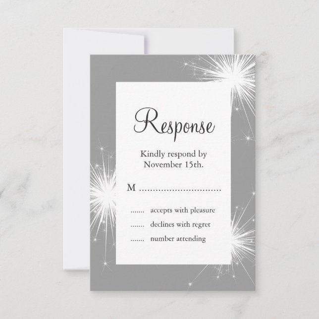 Sparkler Wedding RSVP (grey) (Front)