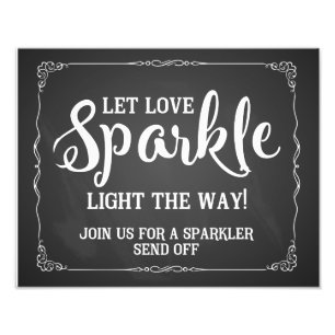sparkler wedding sign chalkboard