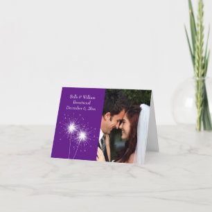 Sparkler Wedding Thank You Card purple