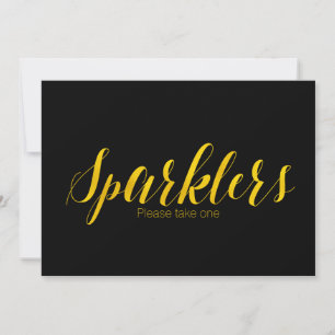 "Sparklers" Faux Gold Foil Chic Wedding Sign