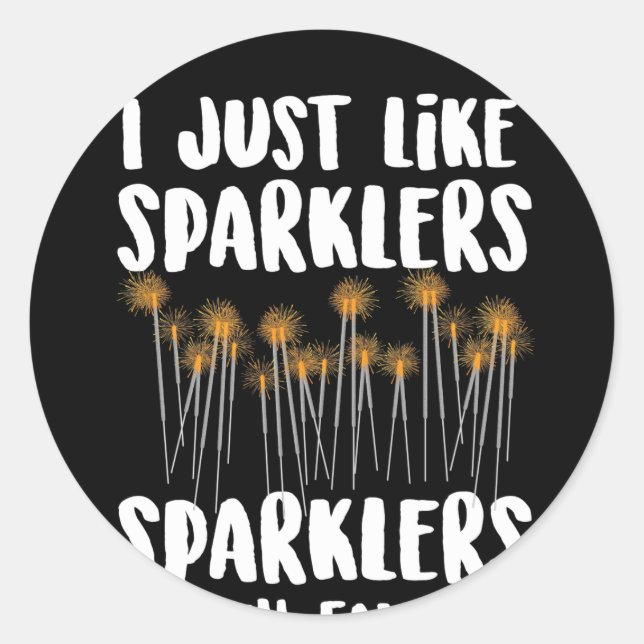 Sparklers My Favourite July 4th Fireworks Classic Round Sticker (Front)