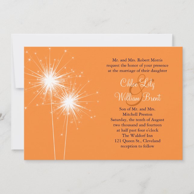 Sparklers Wedding Invitation (Front)