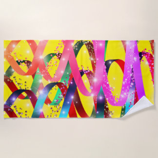 Sparkles and ribbon beach towel