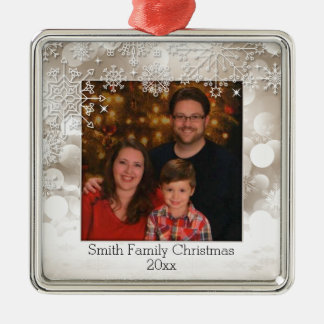 Sparkles and Snowflakes Photo Ornament