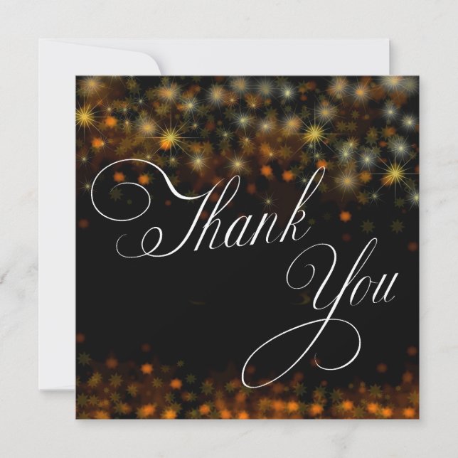 Sparkles and Stars colorful Thank You Card (Front)