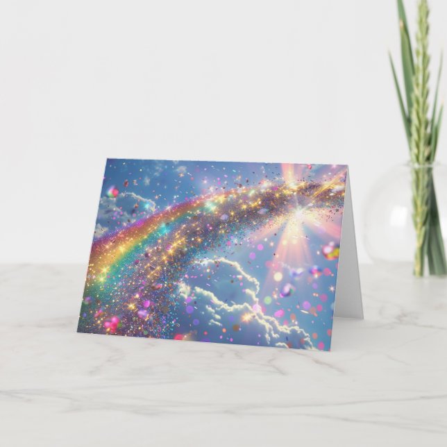 Sparkles Digital Art Thank You Card (Front)