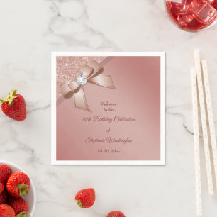 Sparkles & Rose Gold Glamour Birthday Party Napkin