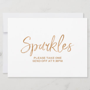 "Sparkles" Send Off Gold Rose Lettered Sign