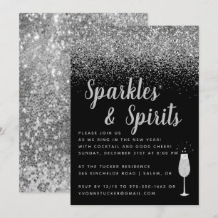 Sparkles & Spirits New Years Eve Party Invitation