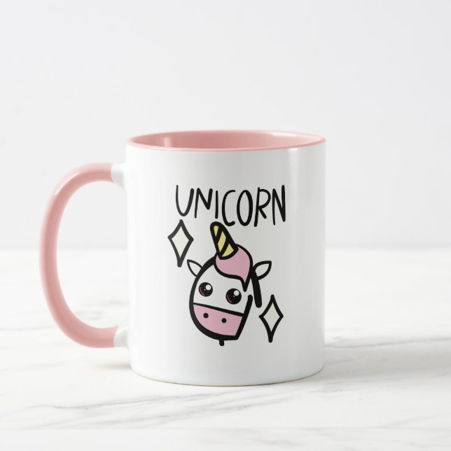 Sparkles the magical unicorn pink mug (Left)