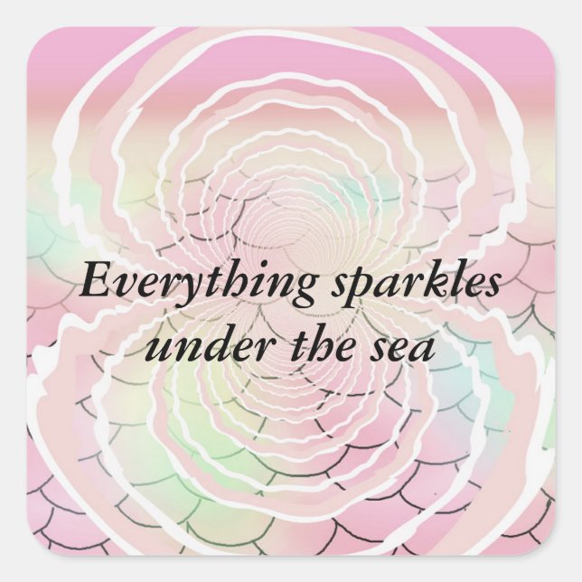 Sparkles Under the Ocean Square Sticker (Front)