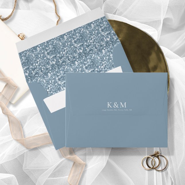 Sparkles Wedding Lt Dusty Blue ID889 Envelope (Creator Uploaded)