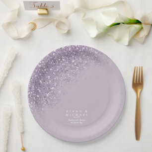Sparkles Wedding Mauve ID889 Paper Plate