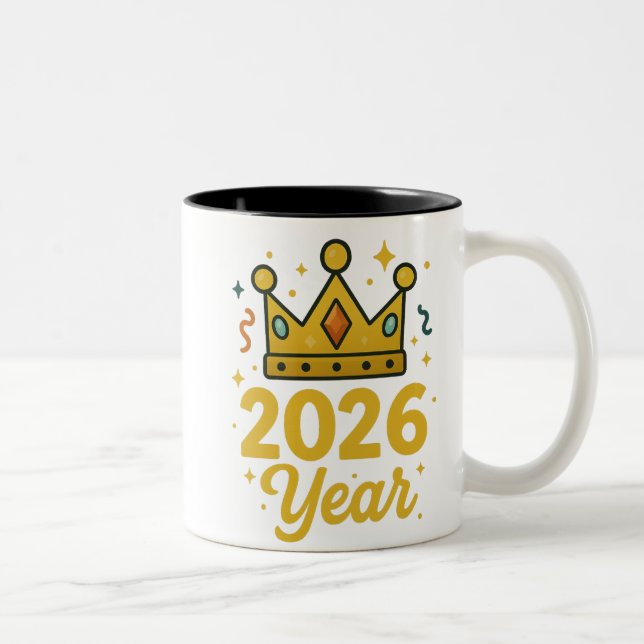 Sparkling 2026 Crown Two-Tone Coffee Mug (Right)