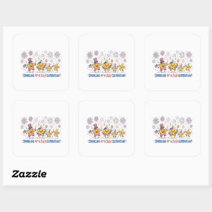 Sparkling 4th of July Celebration Square Sticker