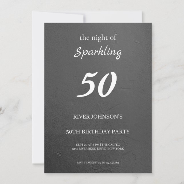 Sparkling 50th birthday Invitation (Front)