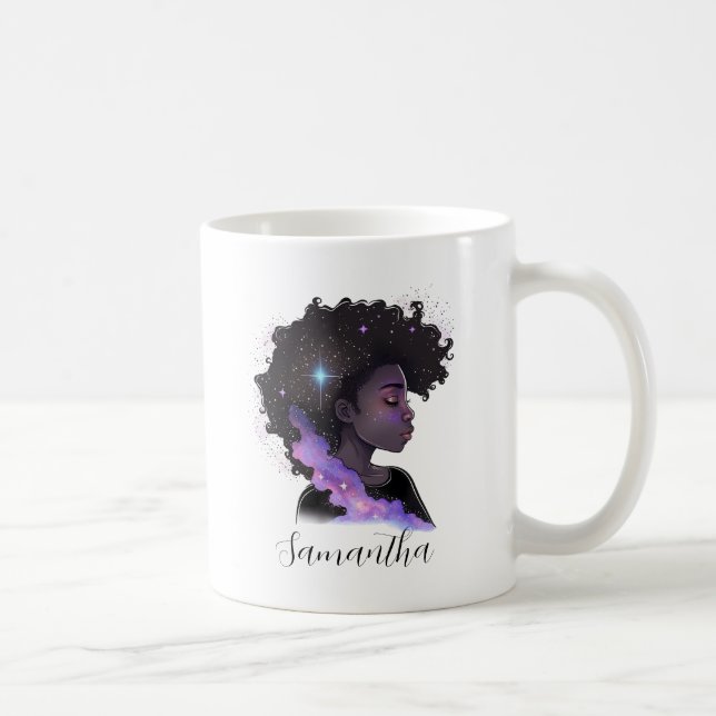 Sparkling Afro Woman Coffee Mug (Right)