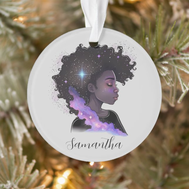 Sparkling Afro Woman Ornament (Tree)