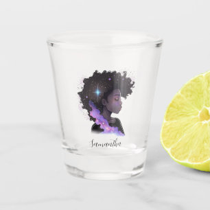 Sparkling Afro Woman Shot Glass