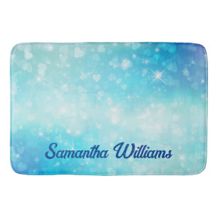 Sparkling and glittering Blue Bath Mat