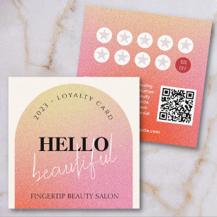 Sparkling Arch Pink Glitter Beauty Loyalty Card