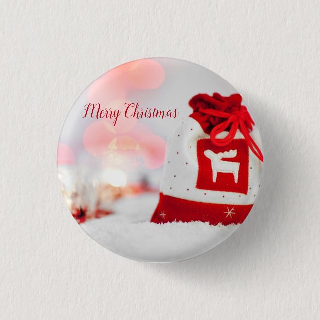 Sparkling Background with a Beautiful Red Bow  3 Cm Round Badge (Front)