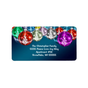 Sparkling Baubles Holiday Christmas Address Label