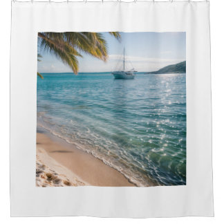 sparkling beach shower curtain
