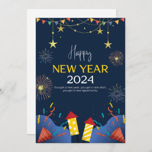 "Sparkling Beginnings: New Year Invitation Card